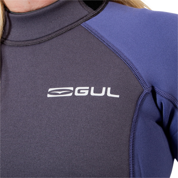 2026 Gul Womens Response Natur 3/2mm Back Zip Shorty Fato De Mergulho RE3318-GYBL - Cinza / Blue